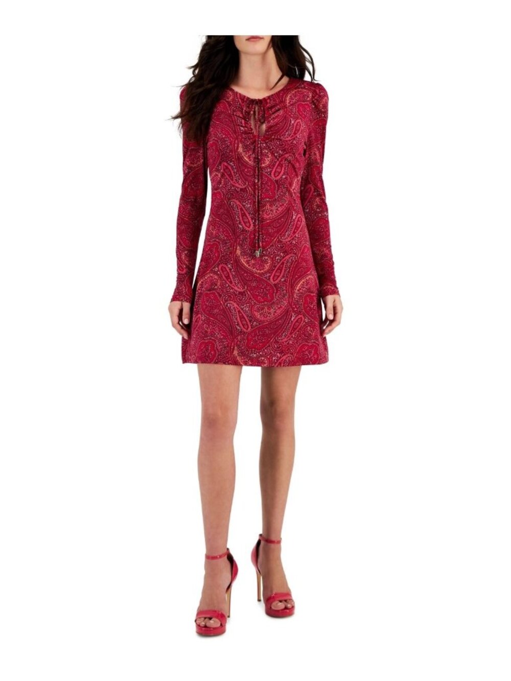 Rachel Rachel Roy Womens Printed Above Knee Mini Dress Red Size XS NWT